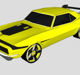 雪佛兰卡马洛TSport版跑车SU模型下载_sketchup草图大师SKP模型