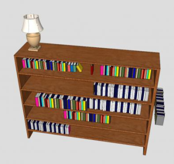 约西亚实木书架SU模型下载_sketchup草图大师SKP模型