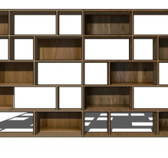 嵌入式装饰书柜SU模型下载_sketchup草图大师SKP模型