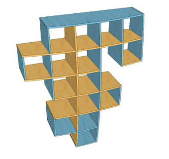 嵌入式书架SU模型下载_sketchup草图大师SKP模型