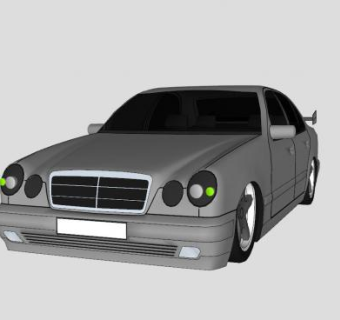 奔驰E级轿车SU模型下载_sketchup草图大师SKP模型