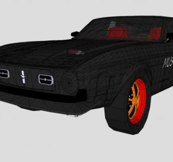 福特野马马赫跑车SU模型下载_sketchup草图大师SKP模型