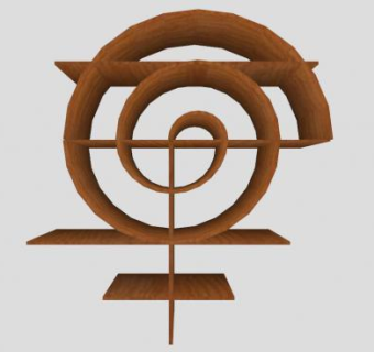 圆形实木书架SU模型下载_sketchup草图大师SKP模型