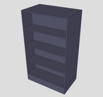 灰色隔板式书架SU模型下载_sketchup草图大师SKP模型