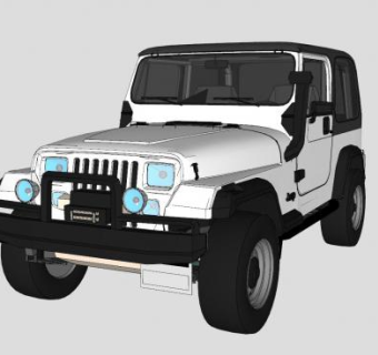 吉普牧马人越野车SU模型下载_sketchup草图大师SKP模型