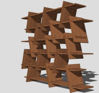 创意嵌入式书柜SU模型下载_sketchup草图大师SKP模型