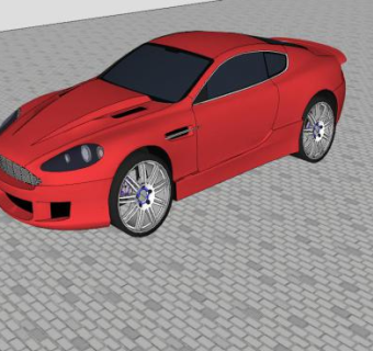 阿斯顿马丁DB9跑车SU模型下载_sketchup草图大师SKP模型