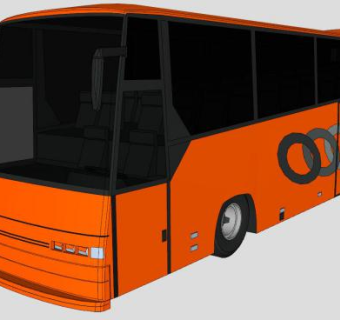 沃尔沃橙色巴士SU模型下载_sketchup草图大师SKP模型