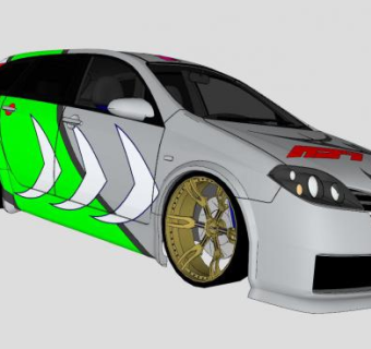 尼桑霹雳马汽车SU模型下载_sketchup草图大师SKP模型