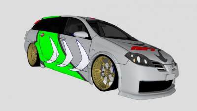 尼桑霹雳马汽车SU模型下载_sketchup草图大师SKP模型