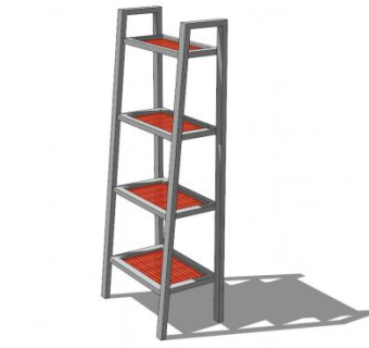 宜家金属书架SU模型下载_sketchup草图大师SKP模型