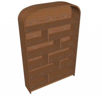 现代嵌入式书柜书架SU模型下载_sketchup草图大师SKP模型