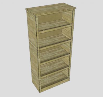 一个简单书架SU模型下载_sketchup草图大师SKP模型