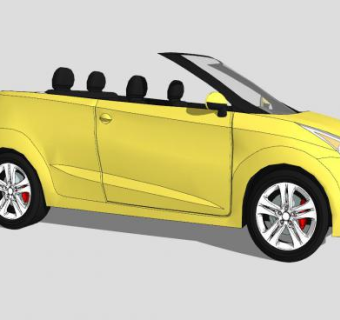 小型敞篷车和车盖SU模型下载_sketchup草图大师SKP模型