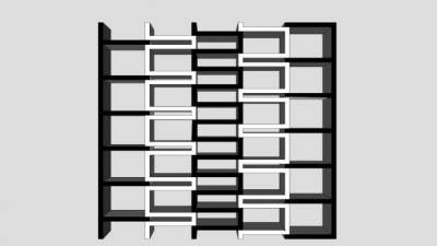 创意现代书架SU模型下载_sketchup草图大师SKP模型