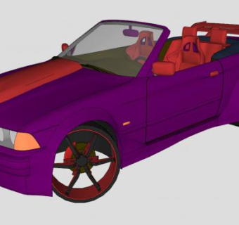 宝马325i敞篷车SU模型下载_sketchup草图大师SKP模型