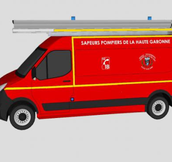 消防车车辆SU模型下载_sketchup草图大师SKP模型