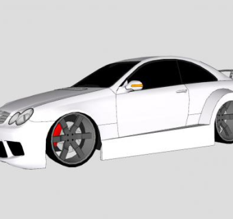 奔驰CLK500跑车SU模型下载_sketchup草图大师SKP模型