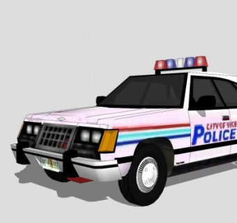 城市警车车辆SU模型下载_sketchup草图大师SKP模型