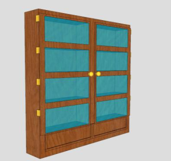 最好实木书架SU模型下载_sketchup草图大师SKP模型