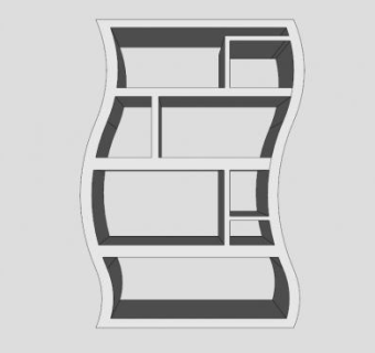 现代扭曲书架SU模型下载_sketchup草图大师SKP模型