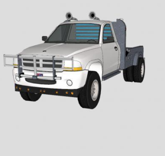 道奇公羊3500皮卡SU模型下载_sketchup草图大师SKP模型