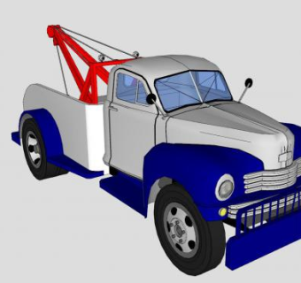 皮卡和起吊机SU模型下载_sketchup草图大师SKP模型
