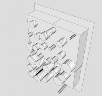 非彩色装饰书架SU模型下载_sketchup草图大师SKP模型