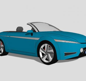 敞篷跑车SU模型下载_sketchup草图大师SKP模型