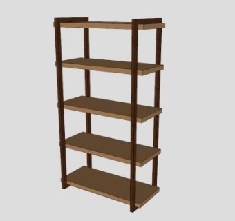 多洛实木书架SU模型下载_sketchup草图大师SKP模型