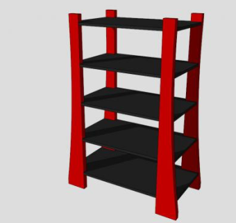 日本书架SU模型下载_sketchup草图大师SKP模型