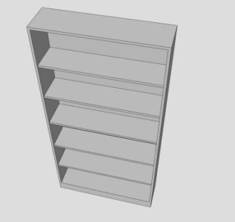 图书馆白色书架SU模型下载_sketchup草图大师SKP模型