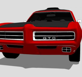 1969庞蒂亚克GTO汽车SU模型下载_sketchup草图大师SKP模型