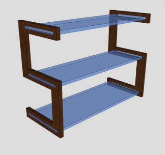 年代隔板书架SU模型下载_sketchup草图大师SKP模型