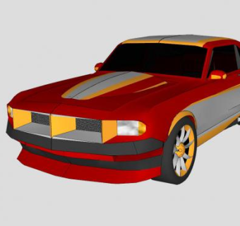 福特野马跑车SU模型下载_sketchup草图大师SKP模型