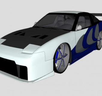 尼桑240SX跑车SU模型下载_sketchup草图大师SKP模型