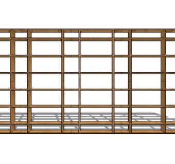 经典板式书架SU模型下载_sketchup草图大师SKP模型