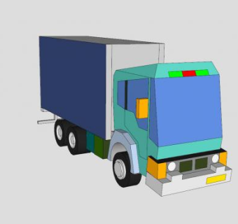 简单大型卡车SU模型下载_sketchup草图大师SKP模型
