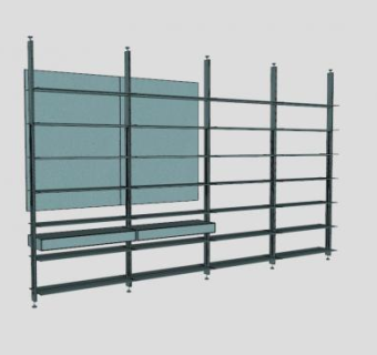 艾琳隔板式书架SU模型下载_sketchup草图大师SKP模型