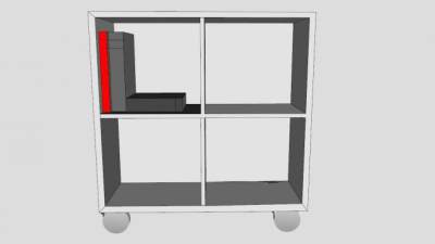 现代四线办公室书架SU模型下载_sketchup草图大师SKP模型