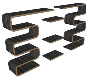 现代橱柜书架SU模型下载_sketchup草图大师SKP模型