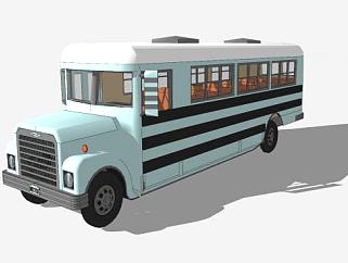 复古英伦巴士SU模型下载_sketchup草图大师SKP模型