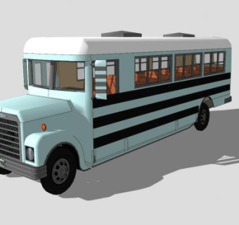 复古英伦巴士SU模型下载_sketchup草图大师SKP模型