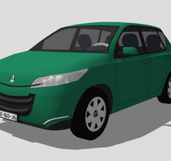 紧凑型绿色汽车SU模型下载_sketchup草图大师SKP模型