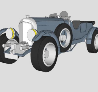 老式宾利汽车SU模型下载_sketchup草图大师SKP模型