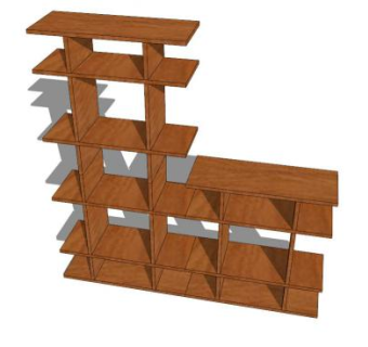 智能隔板书架SU模型下载_sketchup草图大师SKP模型