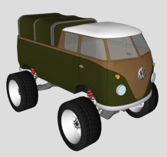 大众汽车卡车SU模型下载_sketchup草图大师SKP模型