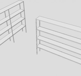 小商店金属书架SU模型下载_sketchup草图大师SKP模型