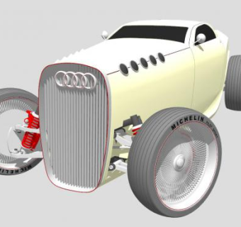 奥迪改装高速汽车SU模型下载_sketchup草图大师SKP模型