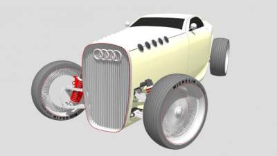 奥迪改装高速汽车SU模型下载_sketchup草图大师SKP模型